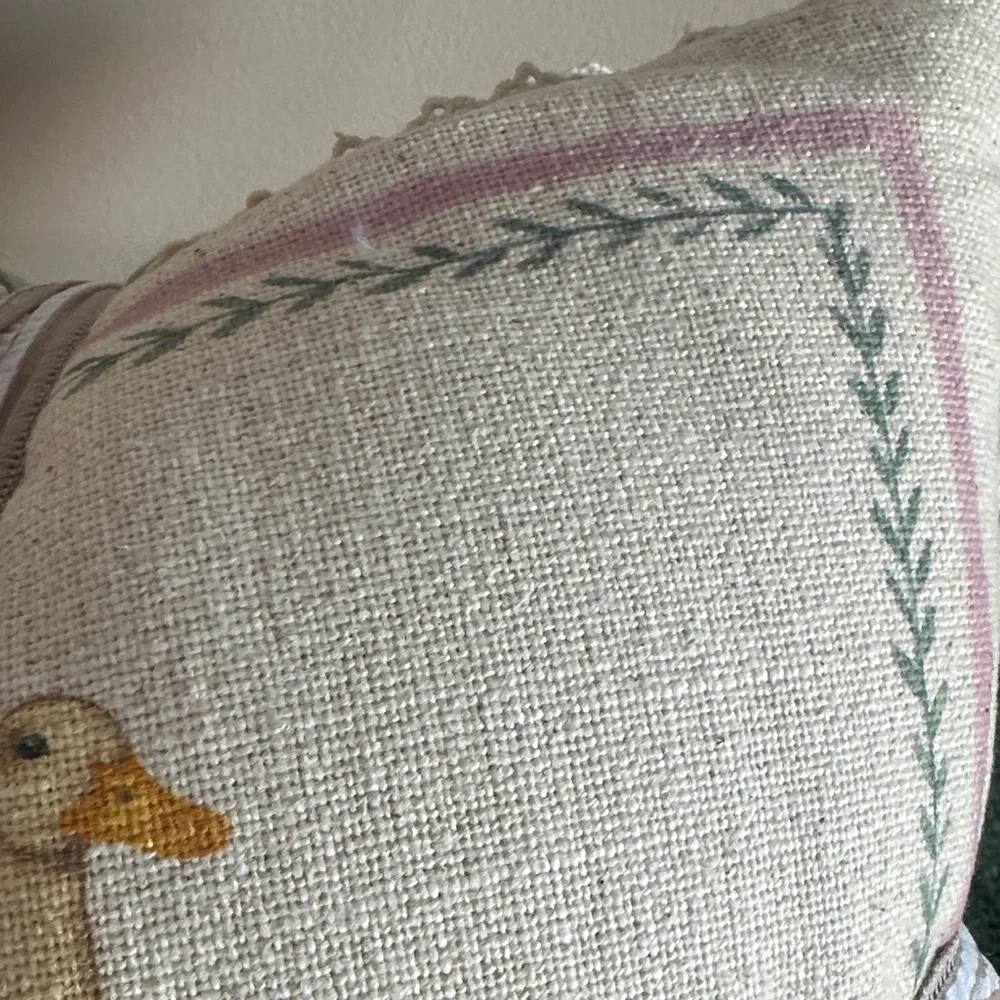 Lilian August French Farmhouse Easter 🐣 Bunny Duck Chick 🐥 Pillows Set of 3 NEW!